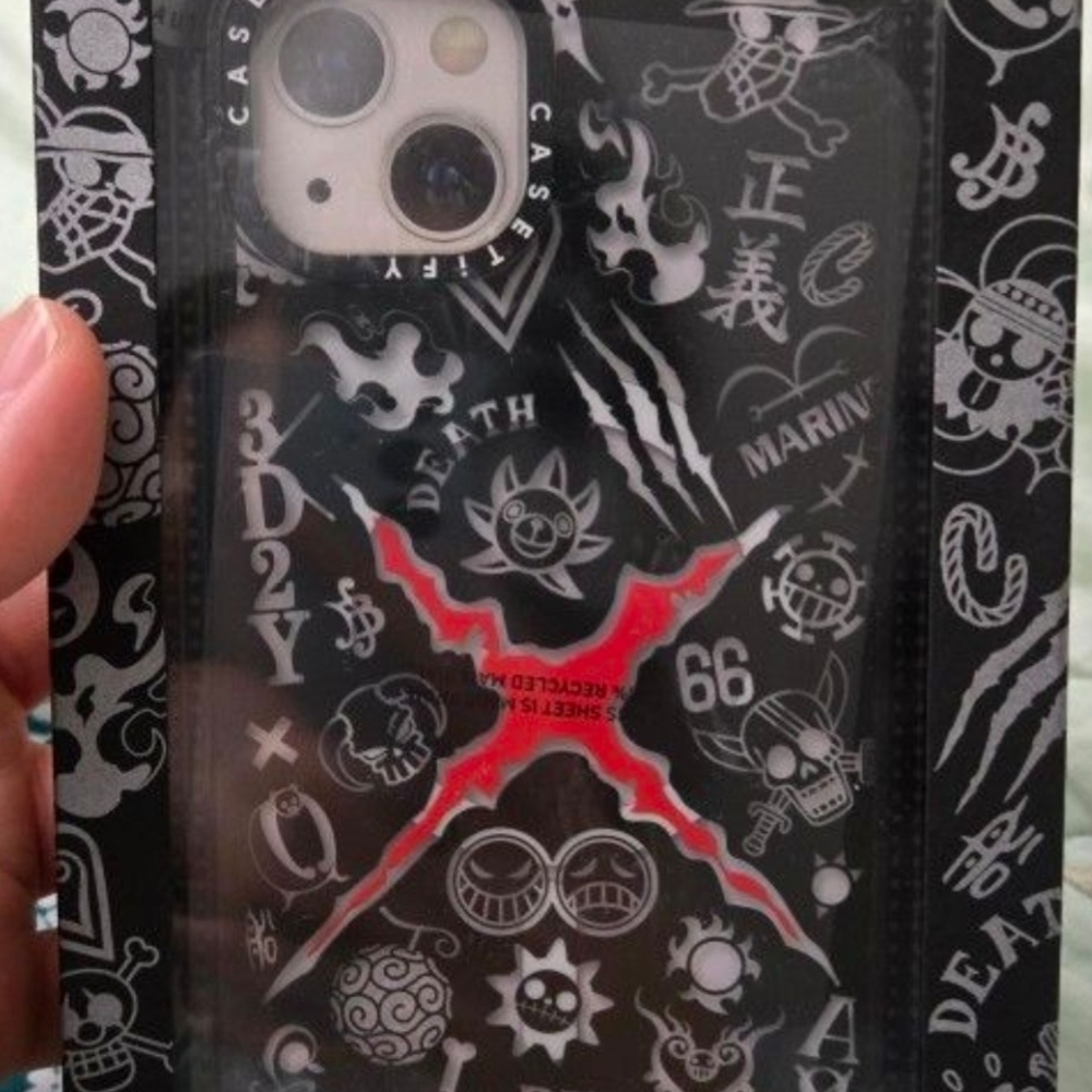 Casetify Silver and Red Graphic Phone Case